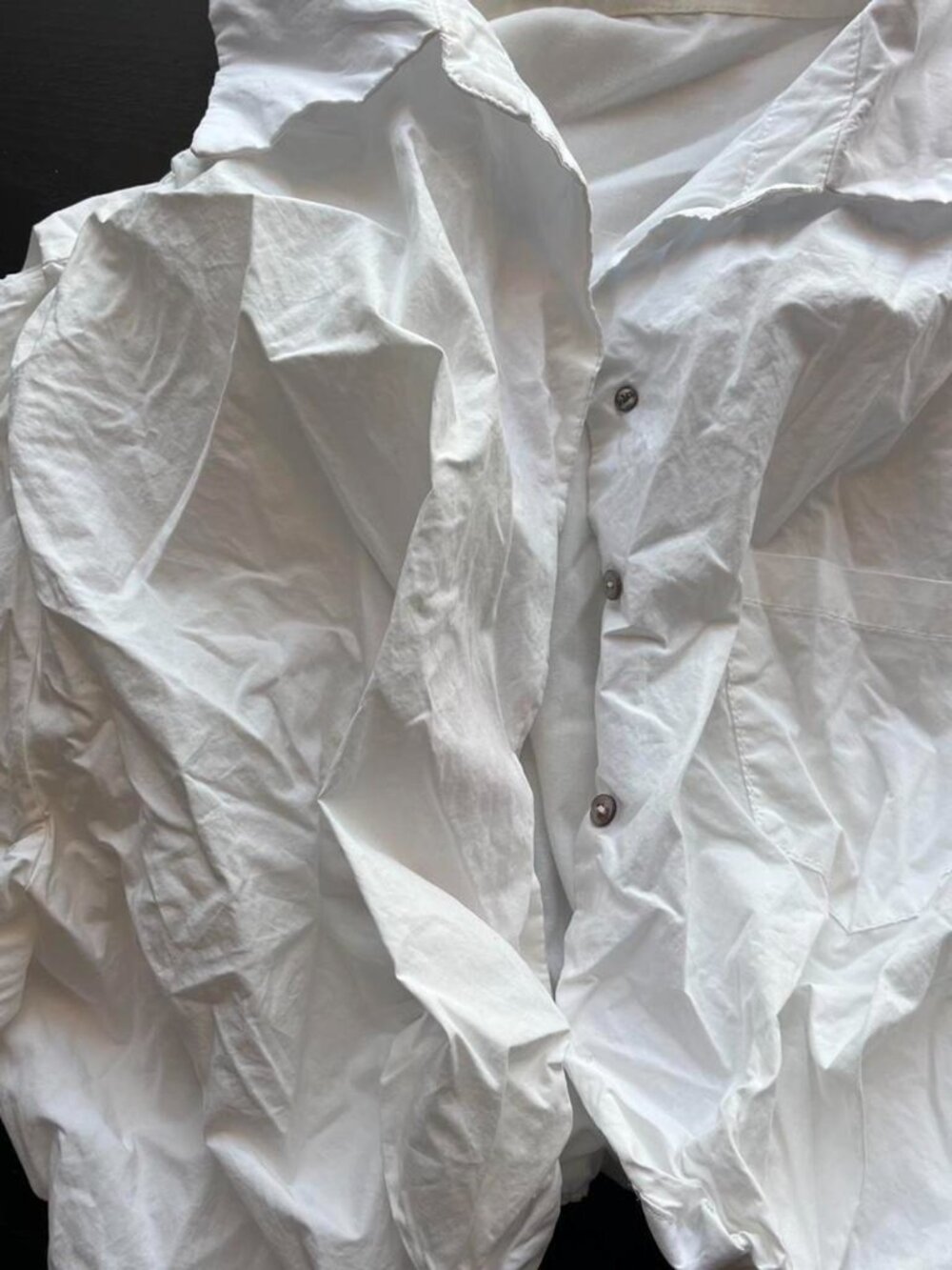 Tomorrow White Structured Cropped Button-Up - Picture 3 of 9